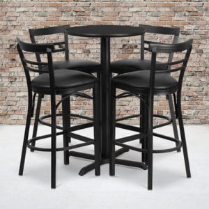 Buy Bar Height Table and Stool Set 24RD BK Bar Table-BK VYL Seat in  Orlando at Capital Office Furniture