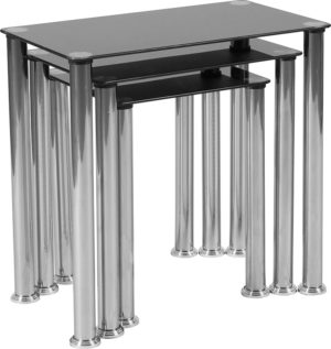 Buy Contemporary Style Black Glass Nesting Table near  Daytona Beach at Capital Office Furniture