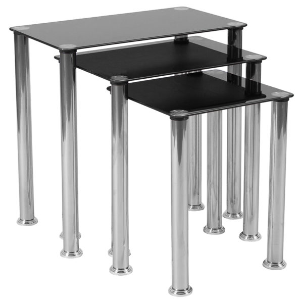 Shop for Black Glass Nesting Tablew/ 6mm Thick Glass near  Leesburg at Capital Office Furniture