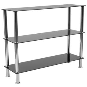 Buy Contemporary Style Black Glass Storage Shelf near  Daytona Beach at Capital Office Furniture