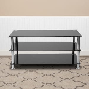 Buy Contemporary Style Black Glass TV Stand near  Bay Lake at Capital Office Furniture