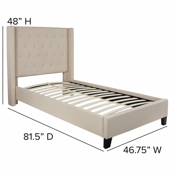 Nice Tufted Upholstered Platform Bed in Fabric Tufted Upholstery bedroom furniture near  Kissimmee at Capital Office Furniture