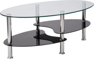Buy Contemporary Style Glass Coffee Table w/ Shelves near  Apopka at Capital Office Furniture