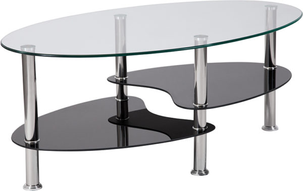 Buy Contemporary Style Glass Coffee Table w/ Shelves near  Winter Springs at Capital Office Furniture