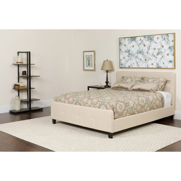 Buy Twin Platform Bed and Mattress Set Twin Platform Bed Set-Beige near  Clermont at Capital Office Furniture