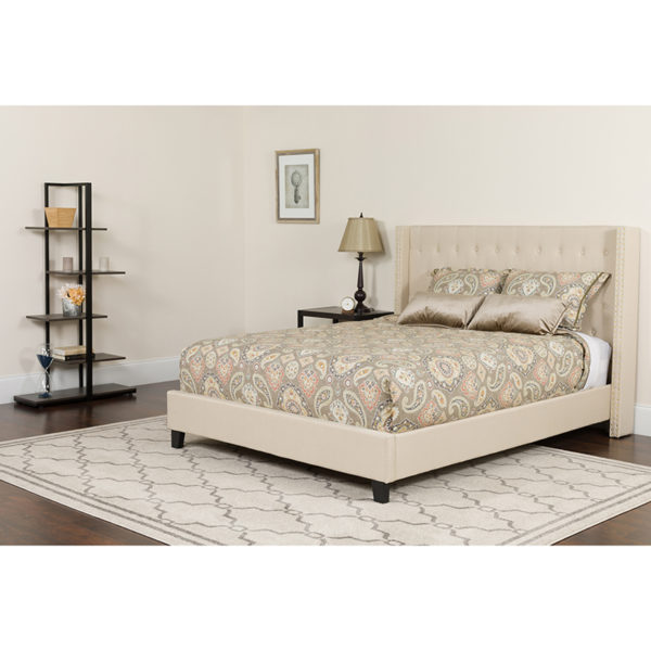Buy Twin Platform Bed and Mattress Set Twin Platform Bed Set-Beige near  Lake Buena Vista at Capital Office Furniture