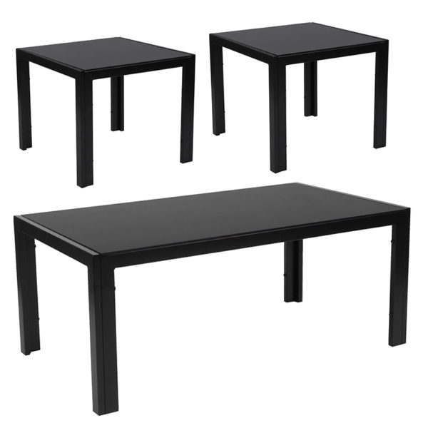 Buy Contemporary Style Black 3PC Glass End/Coffee Set near  Winter Park at Capital Office Furniture