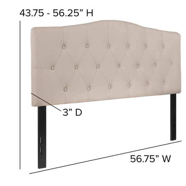 Nice Cambridge Tufted Upholstered Headboard in Fabric Button Tufted with Diamond Pattern Stitching bedroom furniture near  Lake Buena Vista at Capital Office Furniture