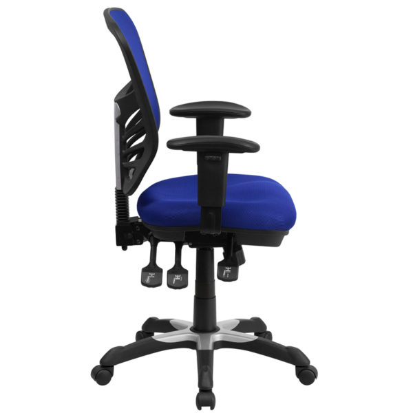 Nice Mid-Back Mesh Multifunction Executive Swivel Ergonomic Office Chair with Adjustable Arms Back Height Adjustment Knob positions the lumbar support to reduce back pain office chairs near  Sanford at Capital Office Furniture