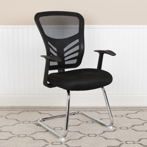 Buy Contemporary Guest Office Chair Black Mesh Sled Side Chair near  Lake Buena Vista at Capital Office Furniture