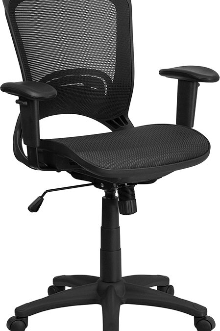 Mid-Back Mesh Executive Swivel Office Chair with Adjustable Arms – Orlando