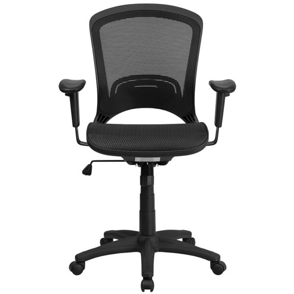 New office chairs in black w/ Tilt Tension Adjustment Knob adjusts the chair's backward tilt resistance at Capital Office Furniture near  Saint Cloud at Capital Office Furniture
