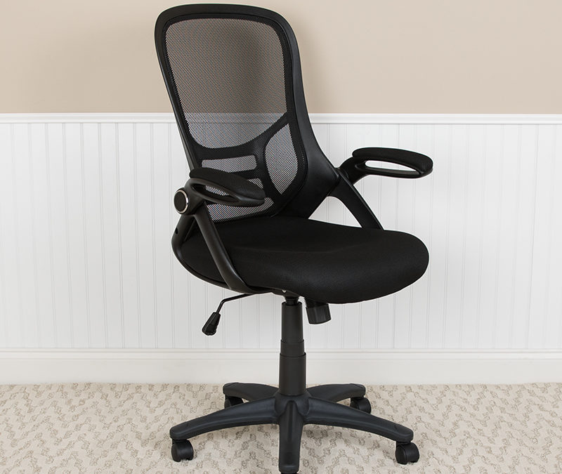 High Back Mesh Ergonomic Swivel Office Chair with Frame and Flip-up Arms – Orlando