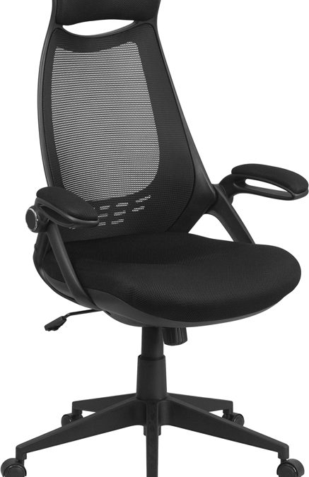 High Back Mesh Executive Swivel Office Chair with Flip-Up Arms – Orlando