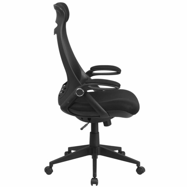 Nice High Back Mesh Executive Swivel Office Chair with Flip-Up Arms Built-In Lumbar Support office chairs in  Orlando at Capital Office Furniture