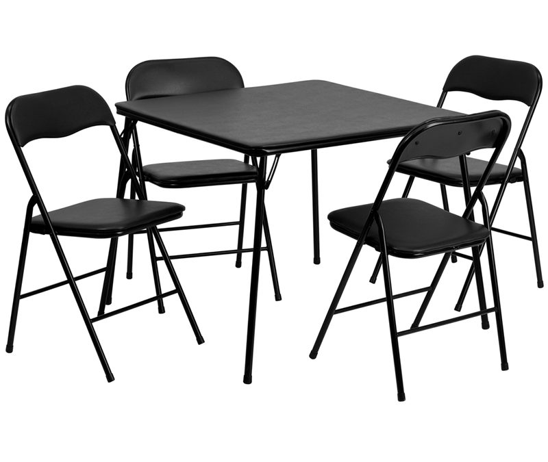 5 Piece Folding Card Table and Chair Set – Orlando