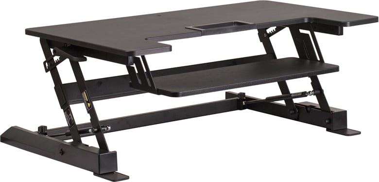 HERCULES Series 36.25”W Sit / Stand Height Adjustable Ergonomic Desk with Height Lock Feature and Keyboard Tray – Orlando