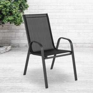 Buy Stackable Sling Patio Chair Black Patio Stack Chair near  Sanford at Capital Office Furniture