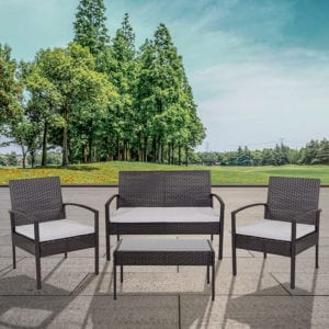 Buy Contemporary Outdoor Seating Set 4PC Black Patio Set in  Orlando at Capital Office Furniture