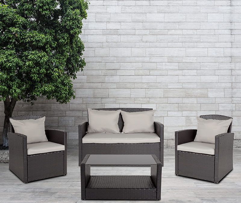 Aransas Series 4 Piece Patio Set with Back Pillows and Seat Cushions – Orlando