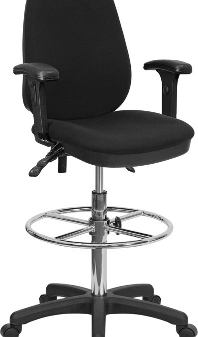 Multifunction Ergonomic Drafting Chair with Adjustable Foot Ring and Adjustable Arms – Orlando