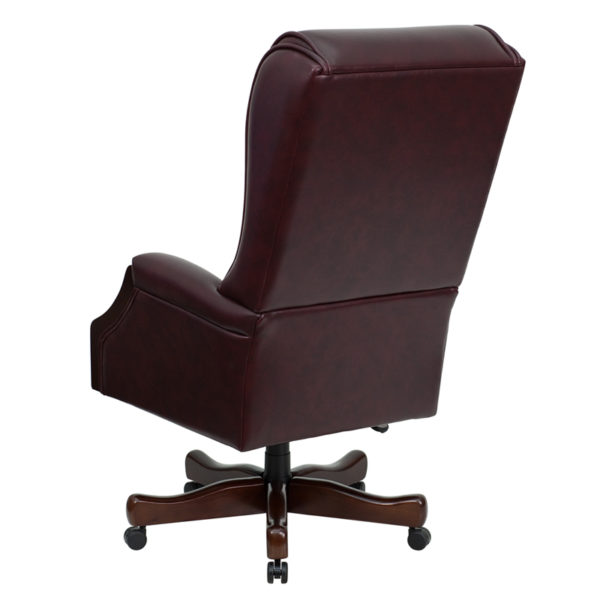Shop for Burgundy High Back Chairw/ High Back Design with Oversized Rolled Headrest near  Bay Lake at Capital Office Furniture