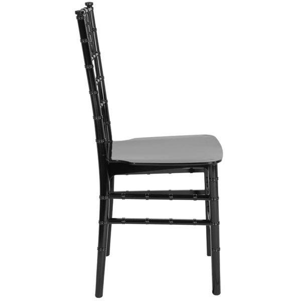 Nice HERCULES Series Resin Stacking Chiavari Chair Black Finish chiavari chairs near  Sanford at Capital Office Furniture