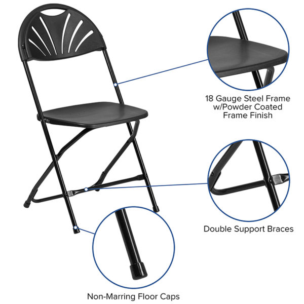 Nice HERCULES Series 650 lb. Capacity Plastic Fan Back Folding Chair Ventilated Fan Back folding chairs in  Orlando at Capital Office Furniture