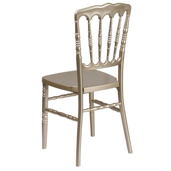 Nice HERCULES Series Resin StacNapoleon Chair Gold Finish chiavari chairs near  Clermont at Capital Office Furniture