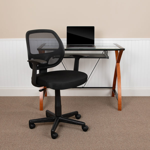 Buy Contemporary Task Chair with T-Arms Mid-Back Black Mesh Task Chair near  Clermont at Capital Office Furniture