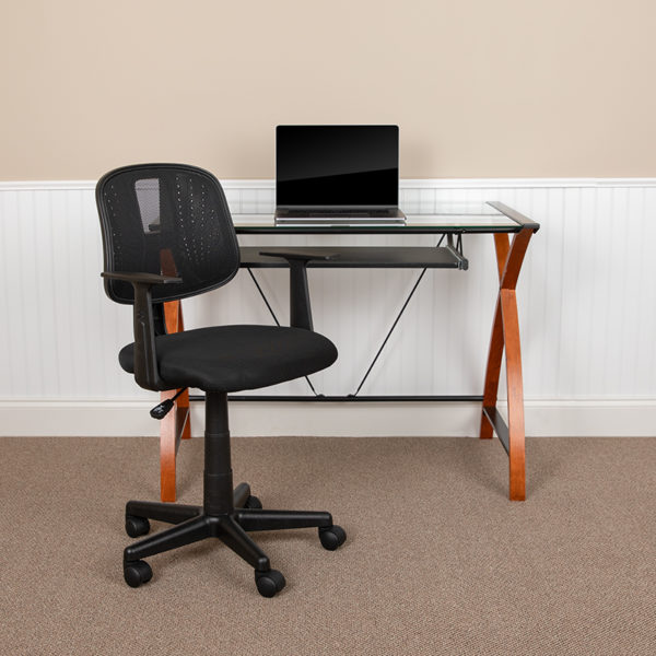 Buy Modern Office Chair with T-Arms Pivot Back Black Mesh Chair near  Bay Lake at Capital Office Furniture