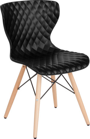 Buy Accent Side Chair Black Plastic Chair-Wood Legs near  Oviedo at Capital Office Furniture