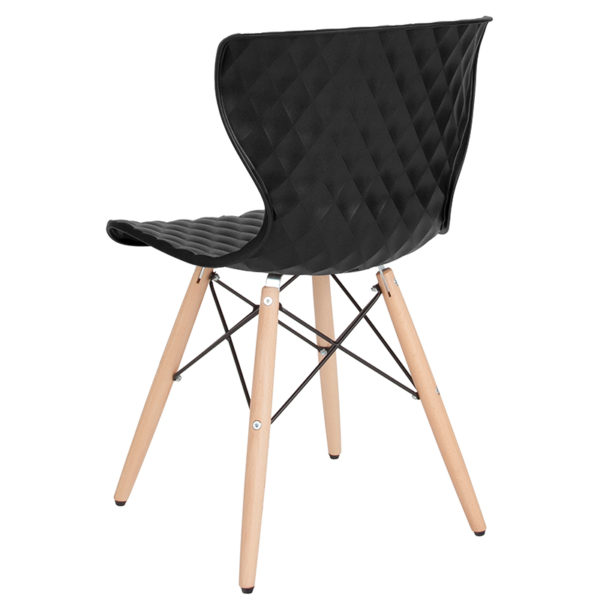 Shop for Black Plastic Chair-Wood Legsw/ Ripple Diamond Patterned Back and Seat near  Bay Lake at Capital Office Furniture
