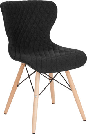 Buy Accent Side Chair Black Fabric Chair-Wood Legs in  Orlando at Capital Office Furniture