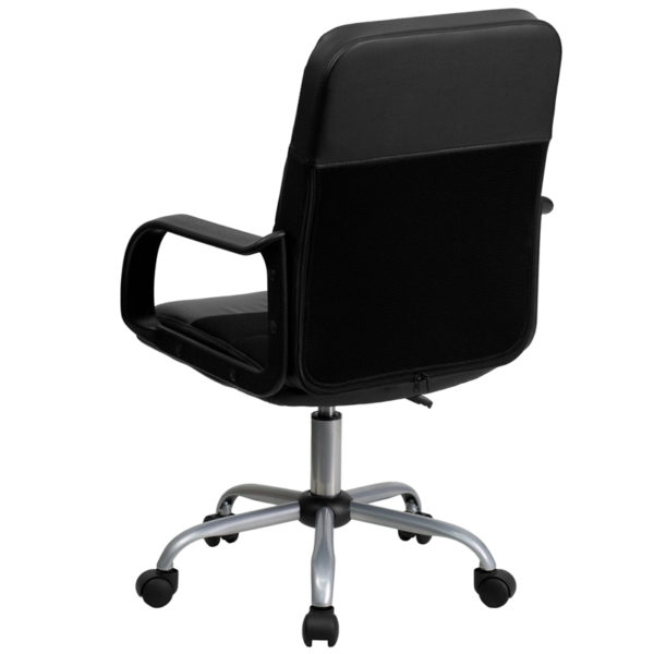 Shop for Black Mid-Back Task Chairw/ Mesh Back with Leather Headrest near  Winter Garden at Capital Office Furniture