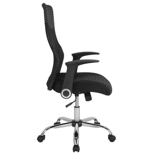 Nice Milford High Back Ergonomic Office Chair w/ Contemporary Mesh Design in & White Built-In Lumbar Support office chairs near  Winter Park at Capital Office Furniture