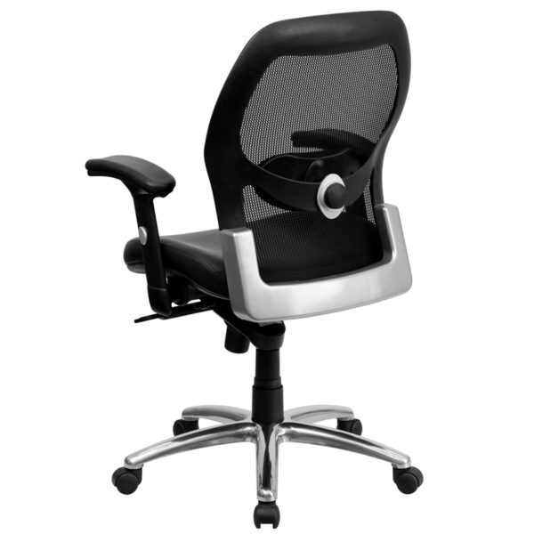 Shop for Black Mid-Back Leather Chairw/ Ventilated Mesh Back near  Lake Buena Vista at Capital Office Furniture