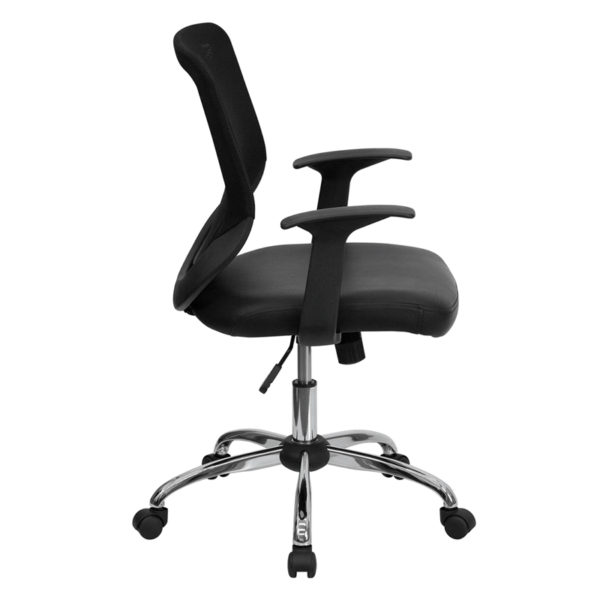 Nice Mid-Back Mesh TapeBack Swivel Task Office Chair w/ LeatherSoft Seat
