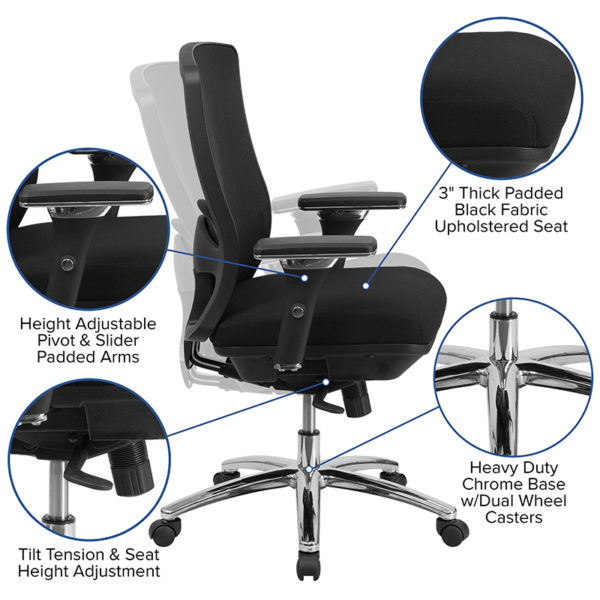 Nice HERCULES Series 24/7 Intensive Use Big & Tall 350 lb. Rated Mesh Multifunction Swivel Ergonomic Office Chair Ventilated Mesh Back office chairs near  Leesburg at Capital Office Furniture
