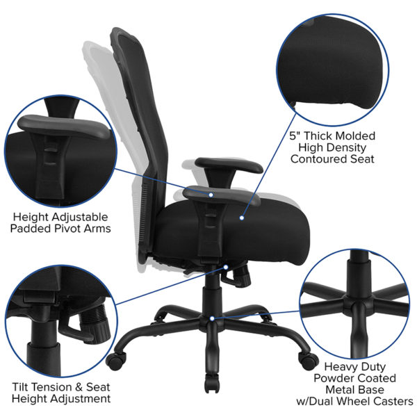 Nice HERCULES Series 24/7 Intensive Use Big & Tall 400 lb. Rated Mesh Multifunction Synchro-TiErgonomic Office Chair Ventilated Mesh Back office chairs near  Saint Cloud at Capital Office Furniture