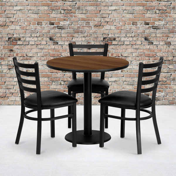 Buy Table and Chair Set 30RD WA Table-BK VYL Seat near  Saint Cloud at Capital Office Furniture