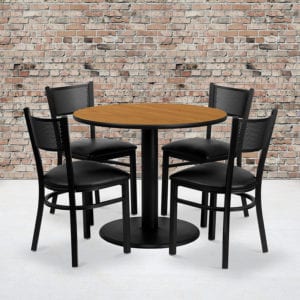 Buy Table and Chair Set 36RD NA Table-BK VYL Seat in  Orlando at Capital Office Furniture