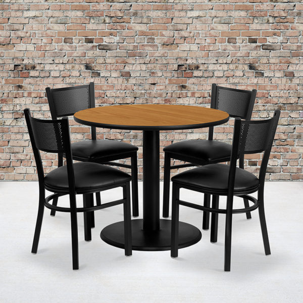 Buy Table and Chair Set 36RD NA Table-BK VYL Seat near  Bay Lake at Capital Office Furniture