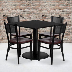 Buy Table and Chair Set 36SQ BK Table-MA WD Seat in  Orlando at Capital Office Furniture