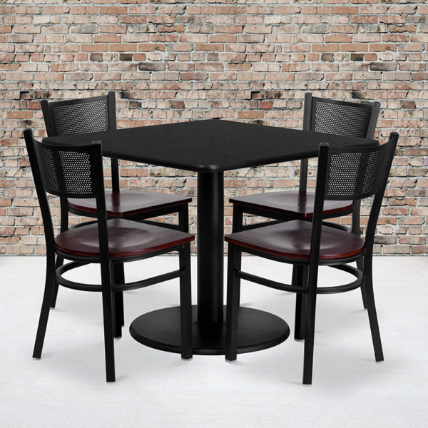 Buy Table and Chair Set 36SQ BK Table-MA WD Seat near  Winter Springs at Capital Office Furniture