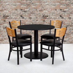 Buy Table and Chair Set 36RD BK Table-BK VYL Seat in  Orlando at Capital Office Furniture