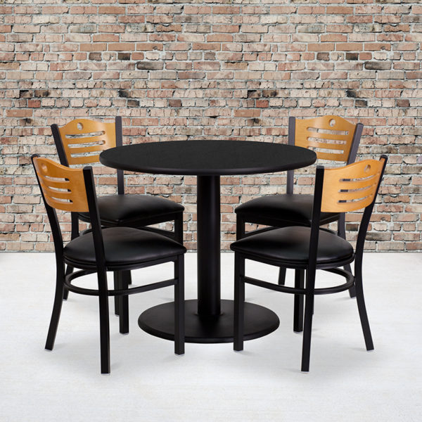 Buy Table and Chair Set 36RD BK Table-BK VYL Seat near  Winter Springs at Capital Office Furniture