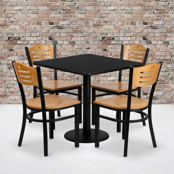 Buy Table and Chair Set 30SQ BK Table-NA WD Seat near  Daytona Beach at Capital Office Furniture