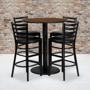 Buy Bar Height Table and Stool Set 36RD WA Bar Table-BK VYL Seat in  Orlando at Capital Office Furniture