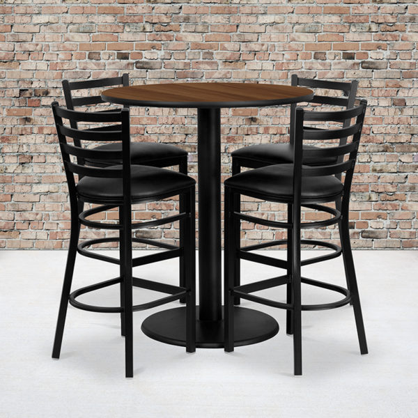 Buy Bar Height Table and Stool Set 36RD WA Bar Table-BK VYL Seat near  Bay Lake at Capital Office Furniture